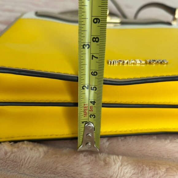 Michael Kors Tatiana Citrus Yellow Crossbody Messenger Hand Bag Satchel Vegan - Picture 15 of 15